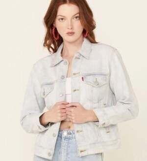 Levi's Women's Ex-Boyfriend Trucker Floral Embroidered Denim Jacket